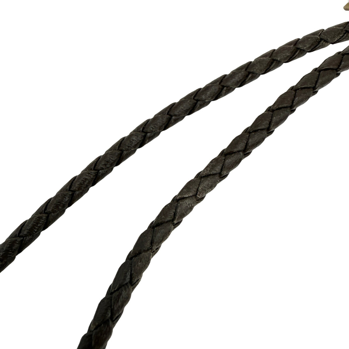 Vintage Western Buckle-Shaped Bolo Tie Brown Braided Leather Embossed Floral