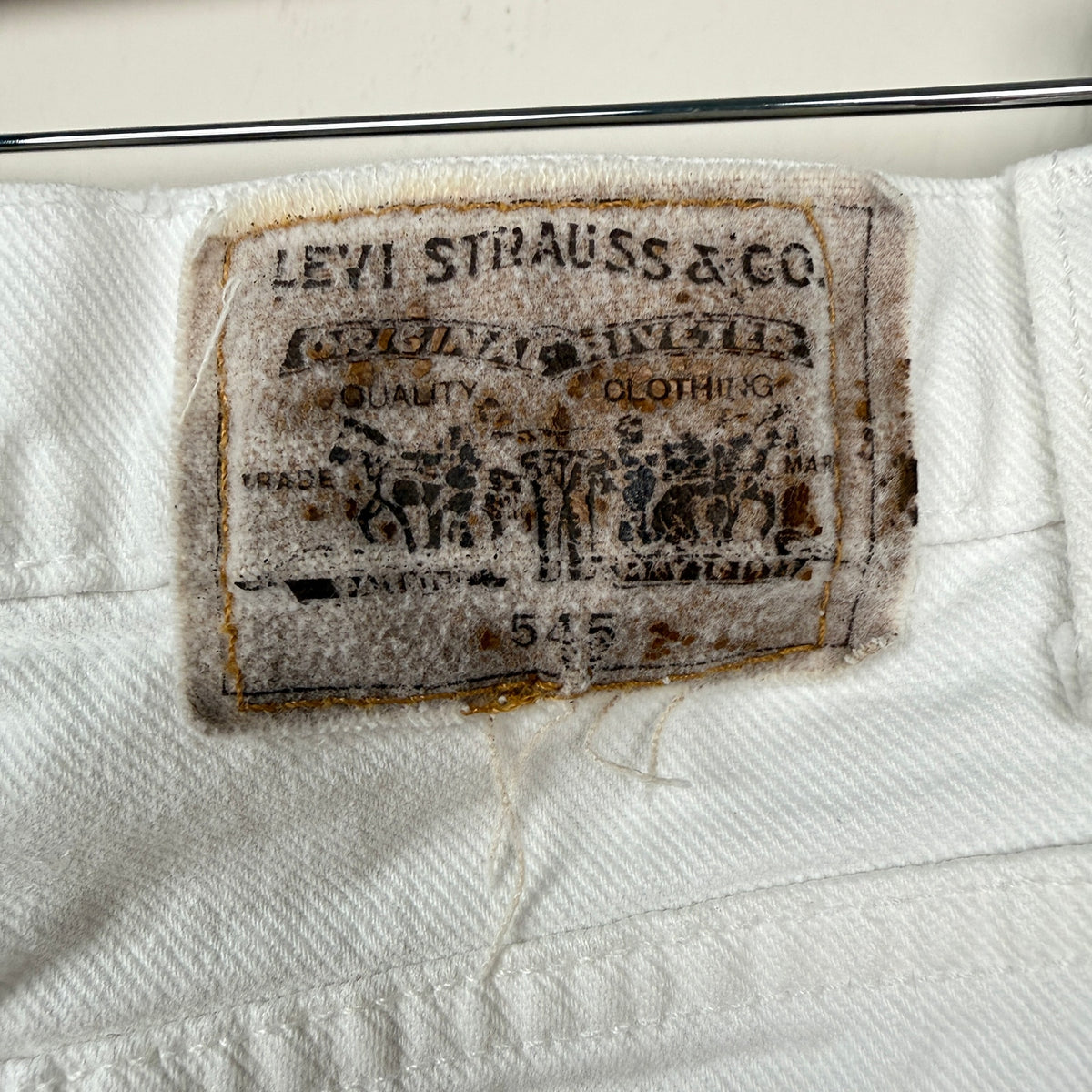 Vtg Levi's Levi Straus Signature Loose Fit 545 Jeans White Denim 31x34 USA Made