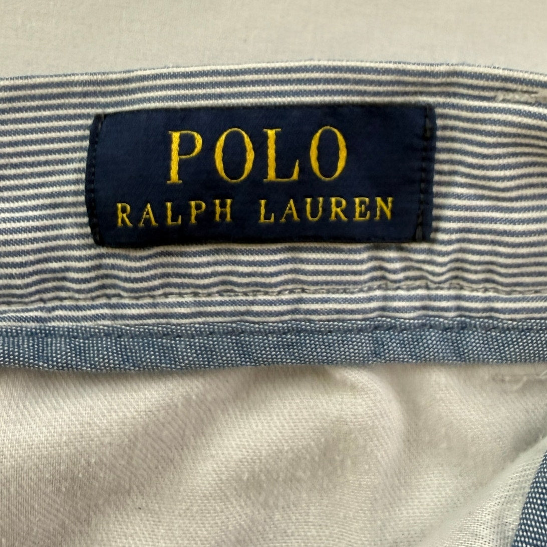 Polo Ralph Lauren Shorts 100% Cotton Classic Fit Blue Seersucker Stripe Preppy