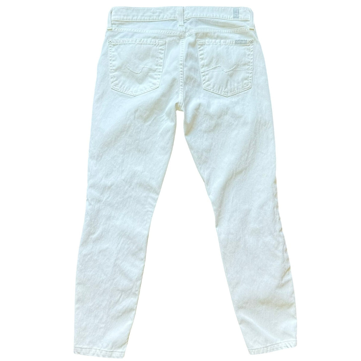 7 For All Mankind White Cropped Low Rise Jeans Women’s Size 29