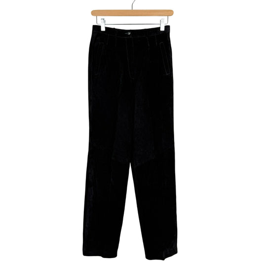 The Eagle's Eye Black Suede Leather Pants