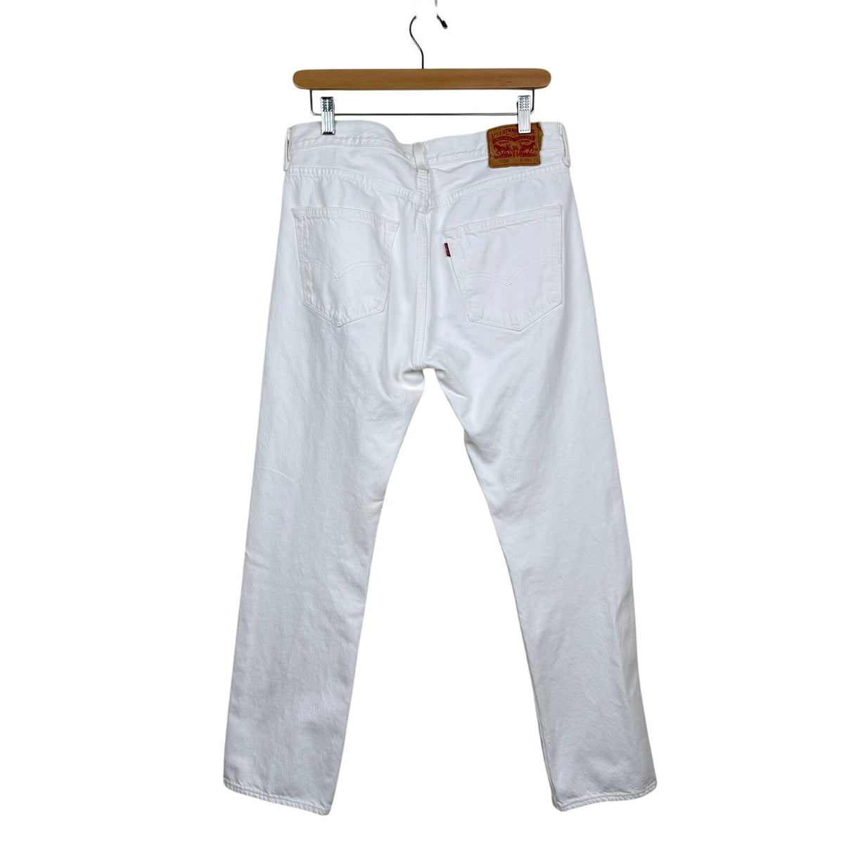 Levi's 501 Original Jeans White Cotton Straight Leg Button Fly 31x30
