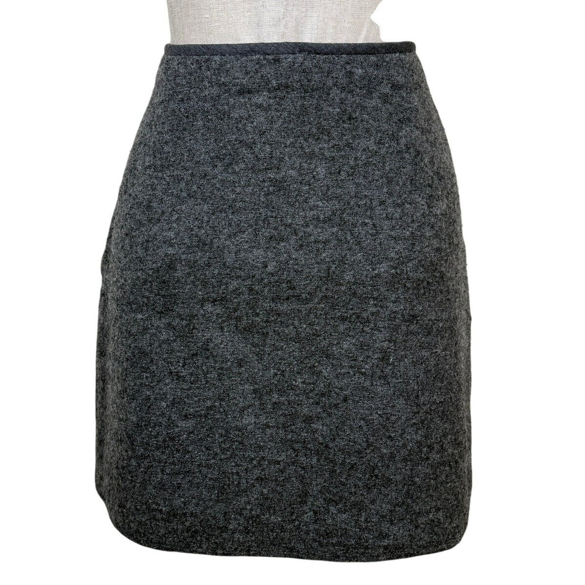 Vintage Emanuel Ungaro Liberte Wool Mini Skirt Petite M Gray 90s Minimal
