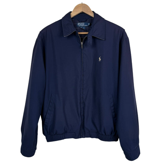 Polo Ralph Lauren Navy Plaid-Lined Harrington Jacket