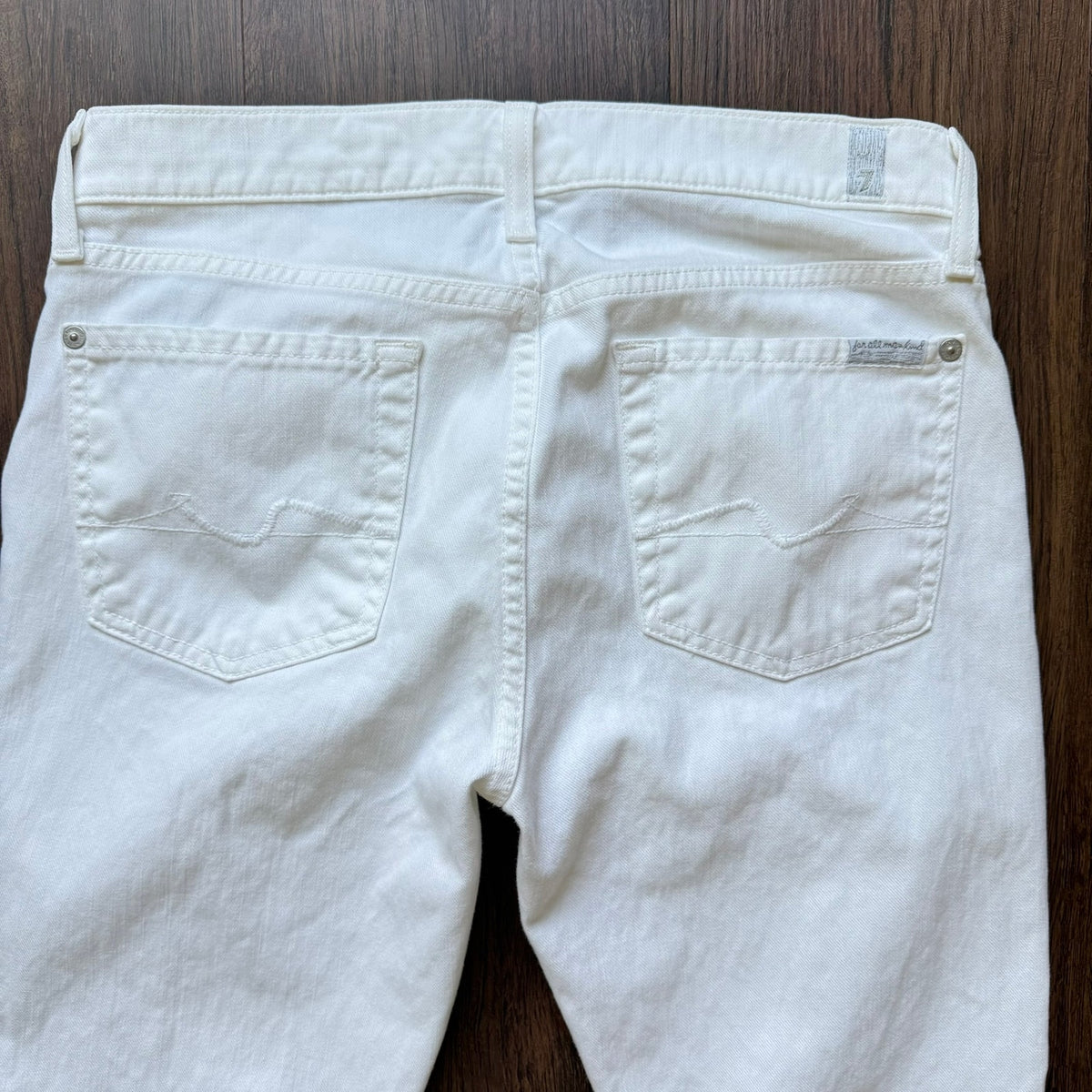 7 For All Mankind White Cropped Low Rise Jeans Women’s Size 29