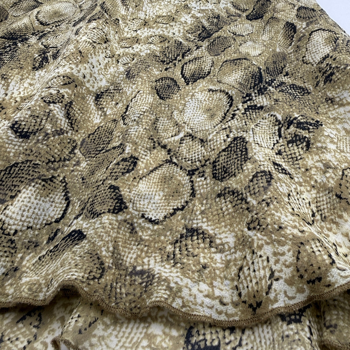 Vintage 80s 90s Talbots Pure Silk Snake Print Midi Skirt Size 10 Animal Print