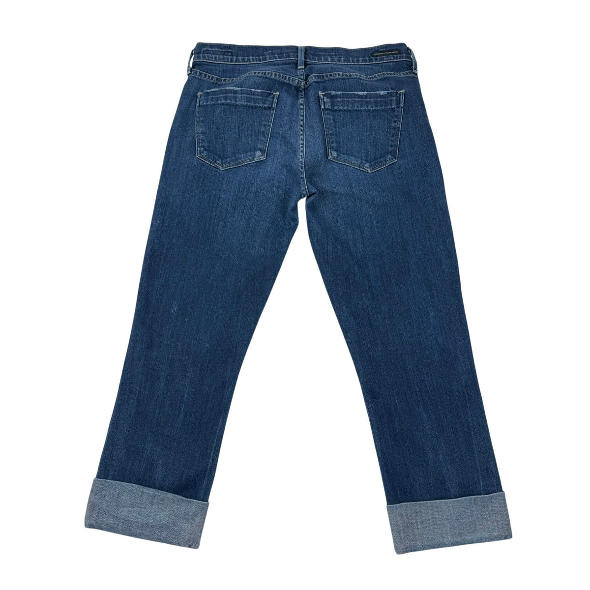 Citizens of Humanity Dani Cropped Straight Leg Jeans Cuffed Blue Denim Womens 29