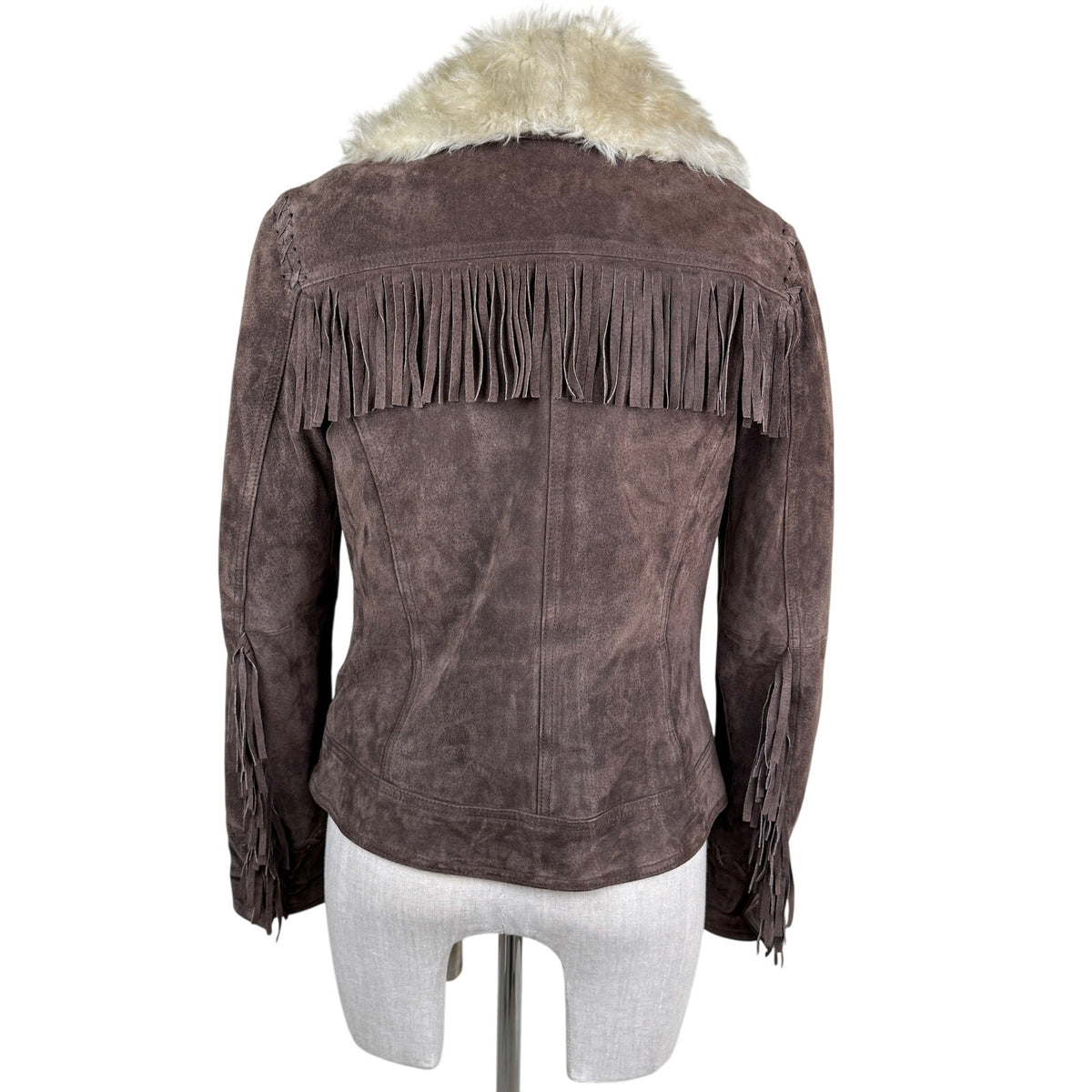 Collection Brown Leather Fringe Jacket