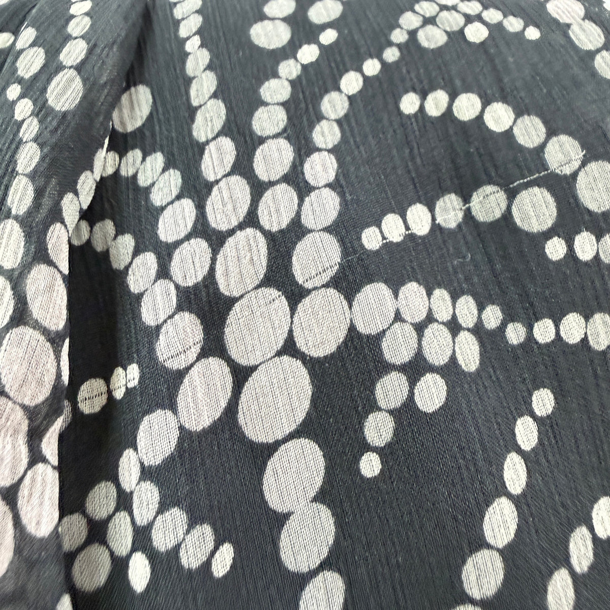 Vintage Anne Klein Silk Chiffon A-Line Skirt Size 6 Black White Dot Print