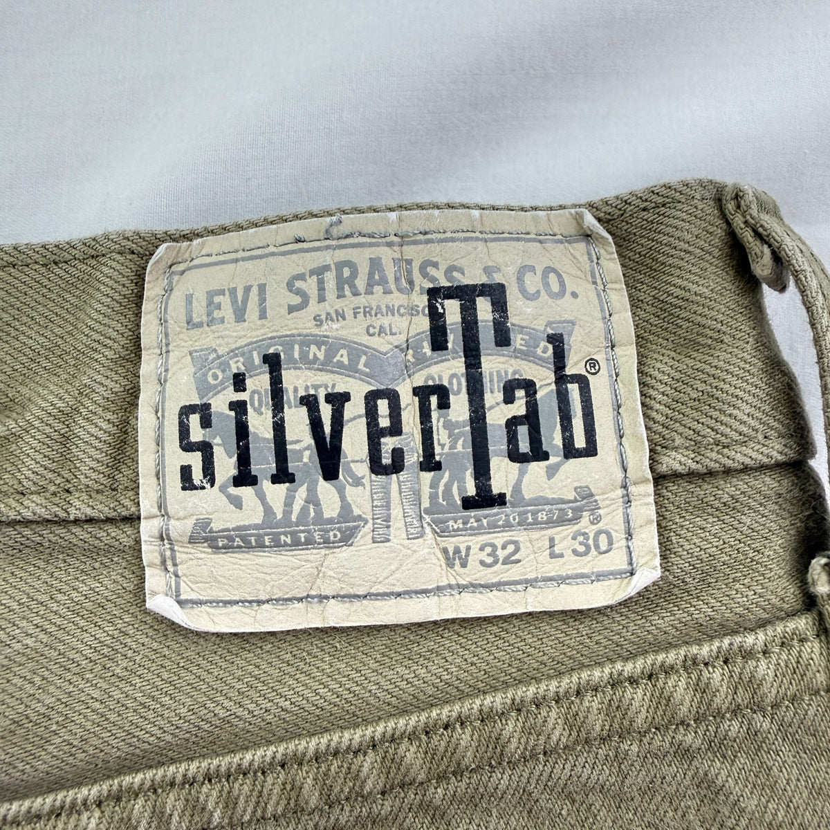 Levi's SilverTab Loose Jeans W32 L30 Khaki Olive Baggy Cotton Denim 90s Style