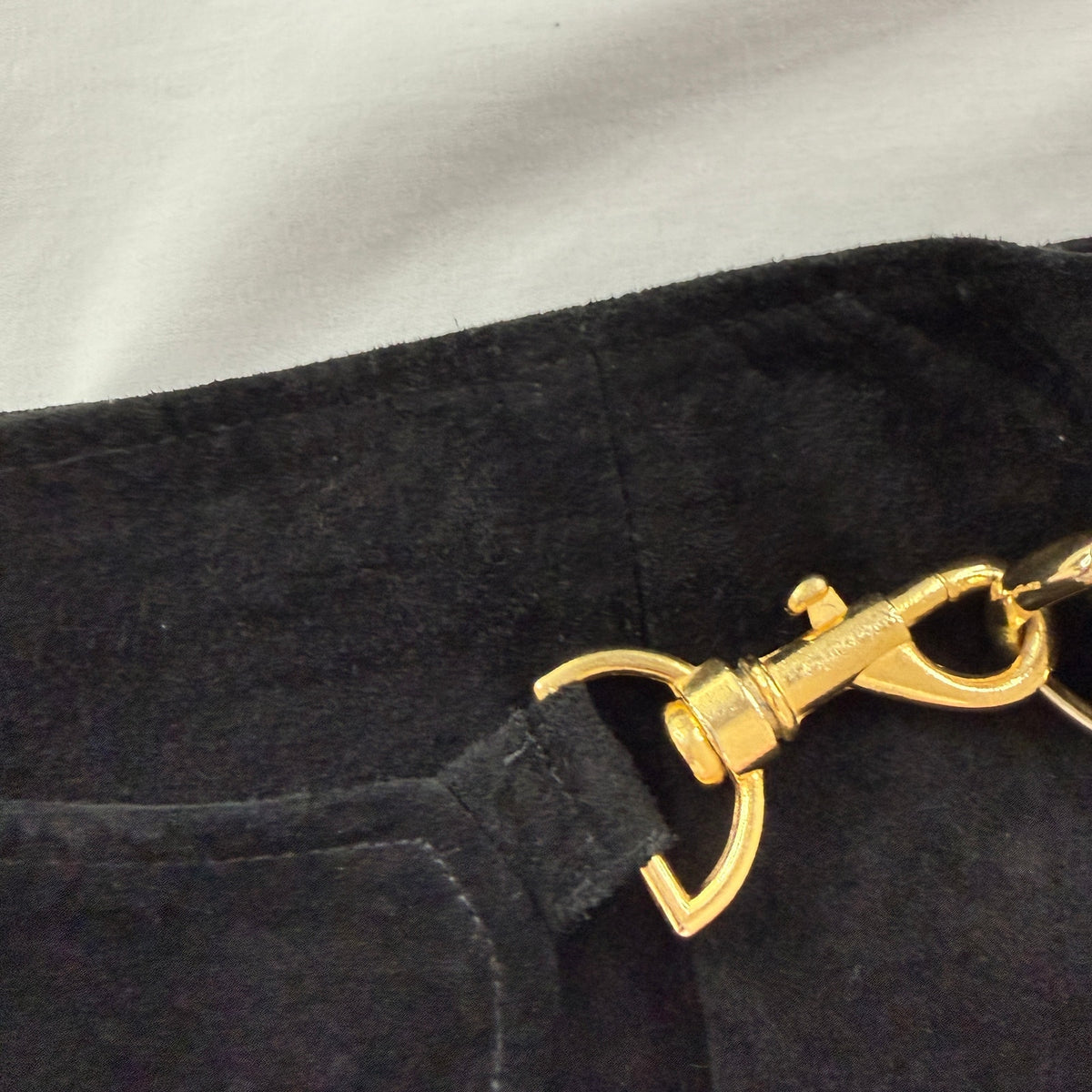 Vintage 90s Black Suede Leather Wrap Mini Skirt Gold Hardware Erez Levy