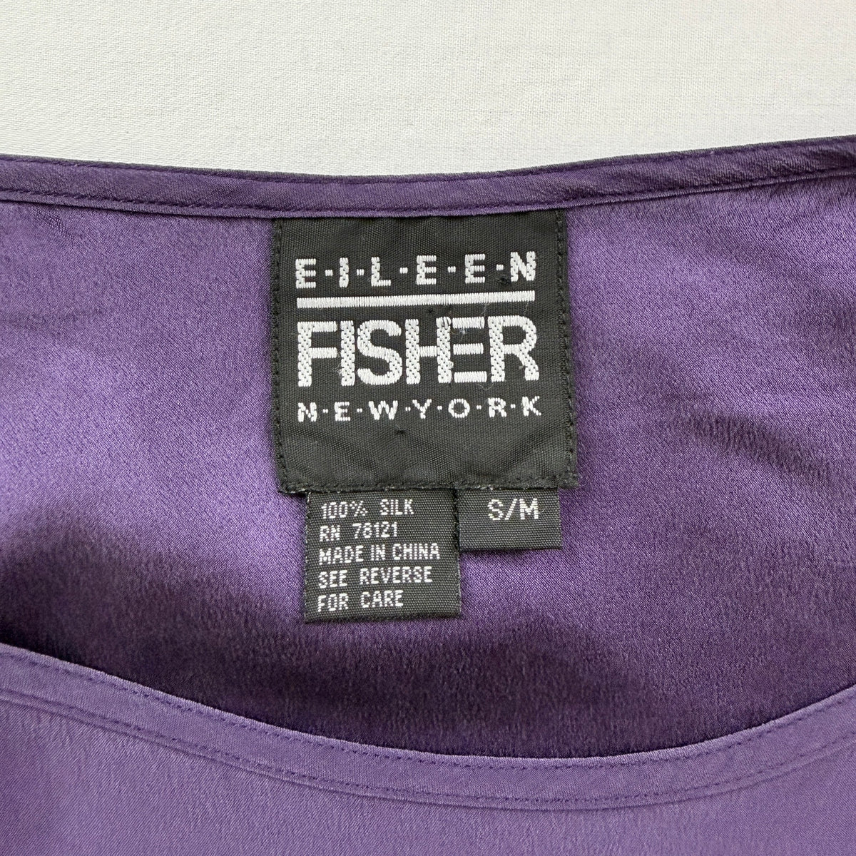 Eileen Fisher Violet Purple Silk Blouse Women’s S/M Minimalist
