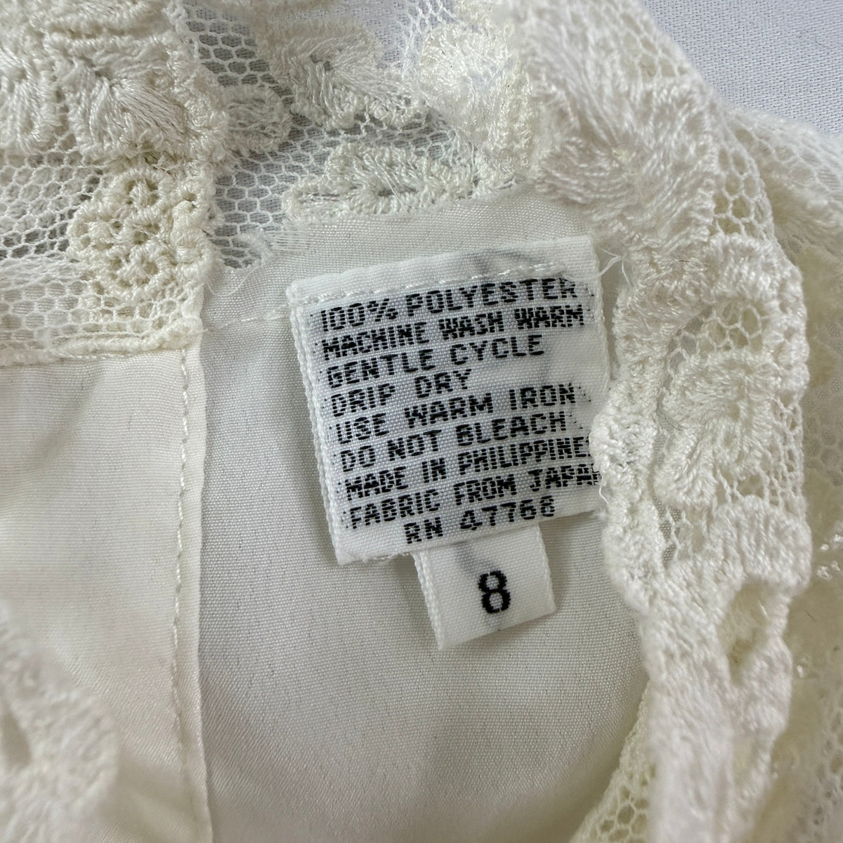 Vintage Ivory Lace High-Neck Blouse