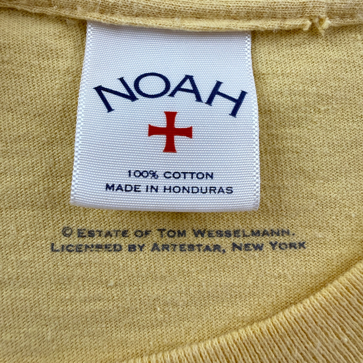 NOAH Graphic T Shirt 100% Cotton Cropped M Yellow Floral Sporty Streetwear