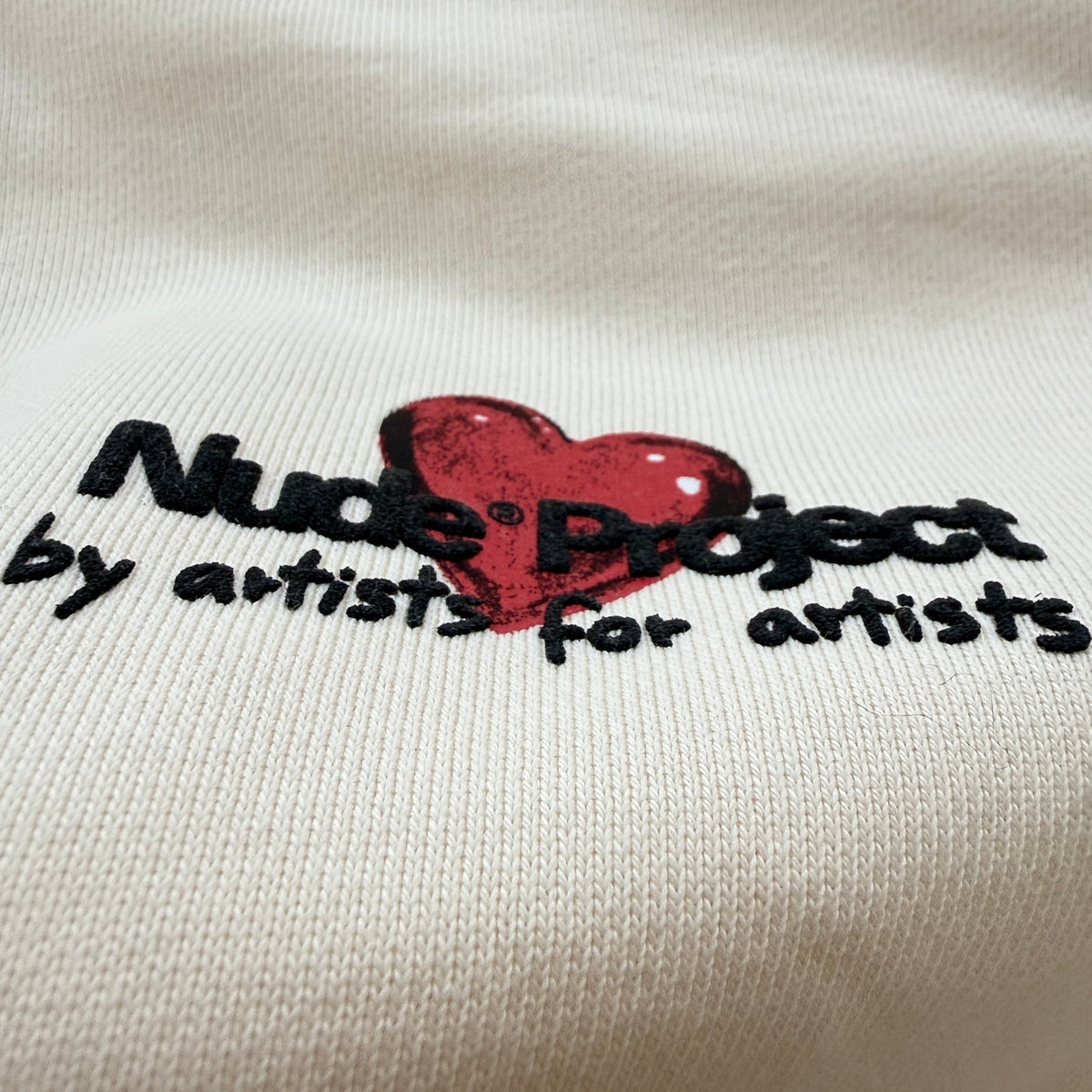 Nude Project Juicy Heart Cherry Hoodie Ivory Cozy Oversized Size M Streetwear
