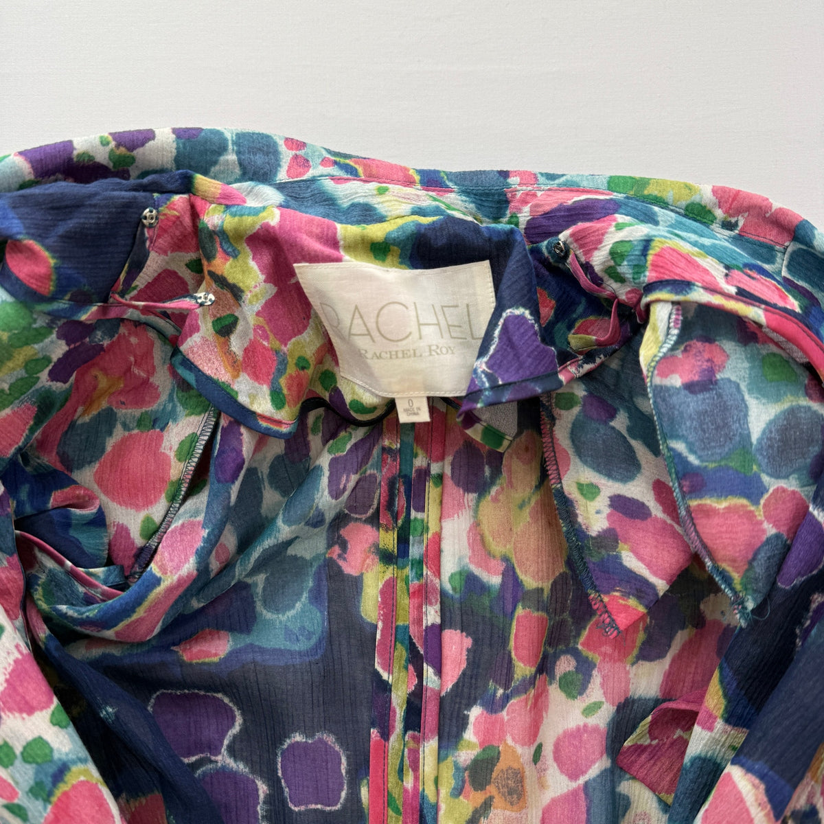 RACHEL Rachel Roy Cotton Silk Floral Belted Shirt Dress