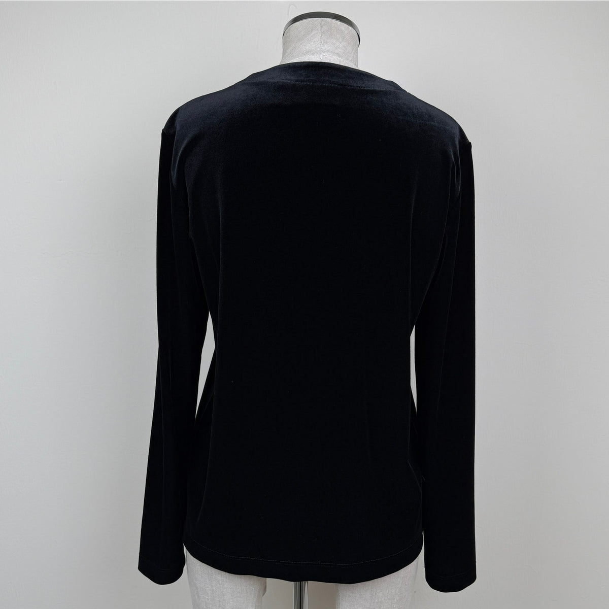Vintage Chicos Black Velvet Cardigan Top Tie Front Long Sleeve Sz S/4 Goth 90s