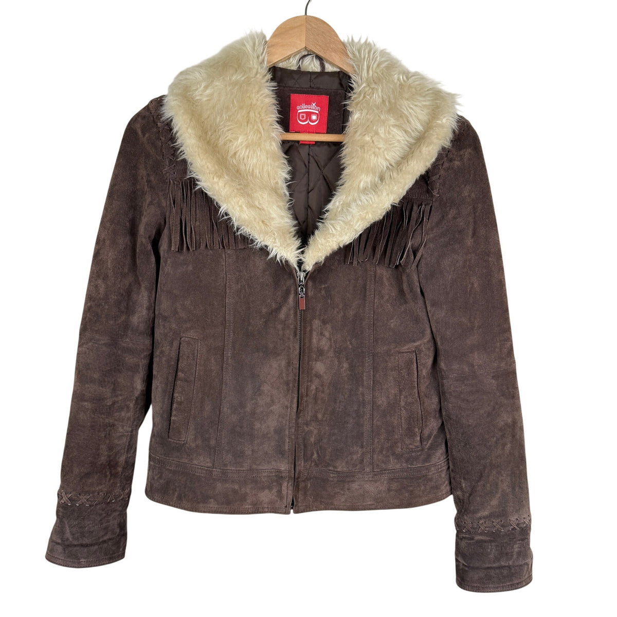 Collection Brown Leather Fringe Jacket