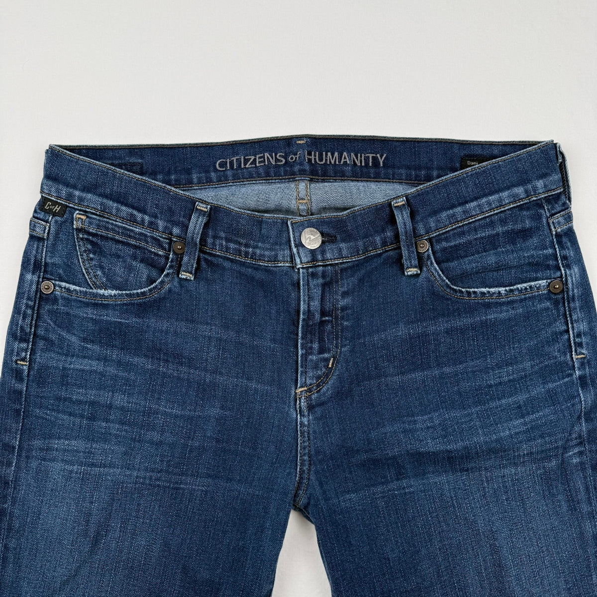 Citizens of Humanity Dani Cropped Straight Leg Jeans Cuffed Blue Denim Womens 29