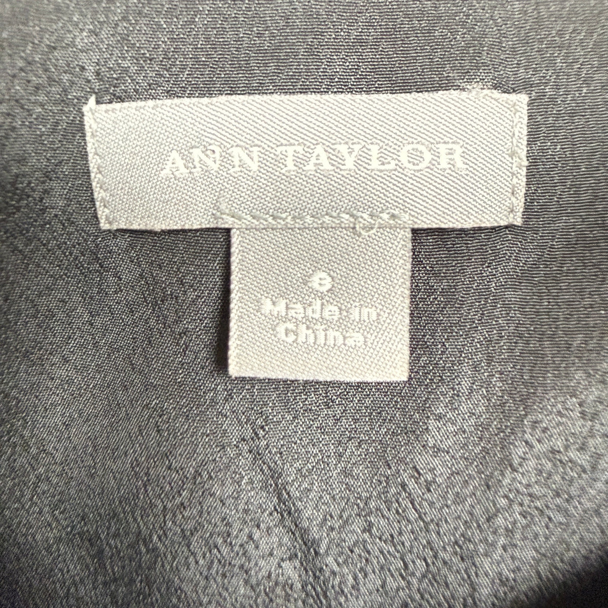 Ann Taylor 100% Silk Paisley Midi Dress Fit & Flare Black Cream Sz 8 Summer Fall