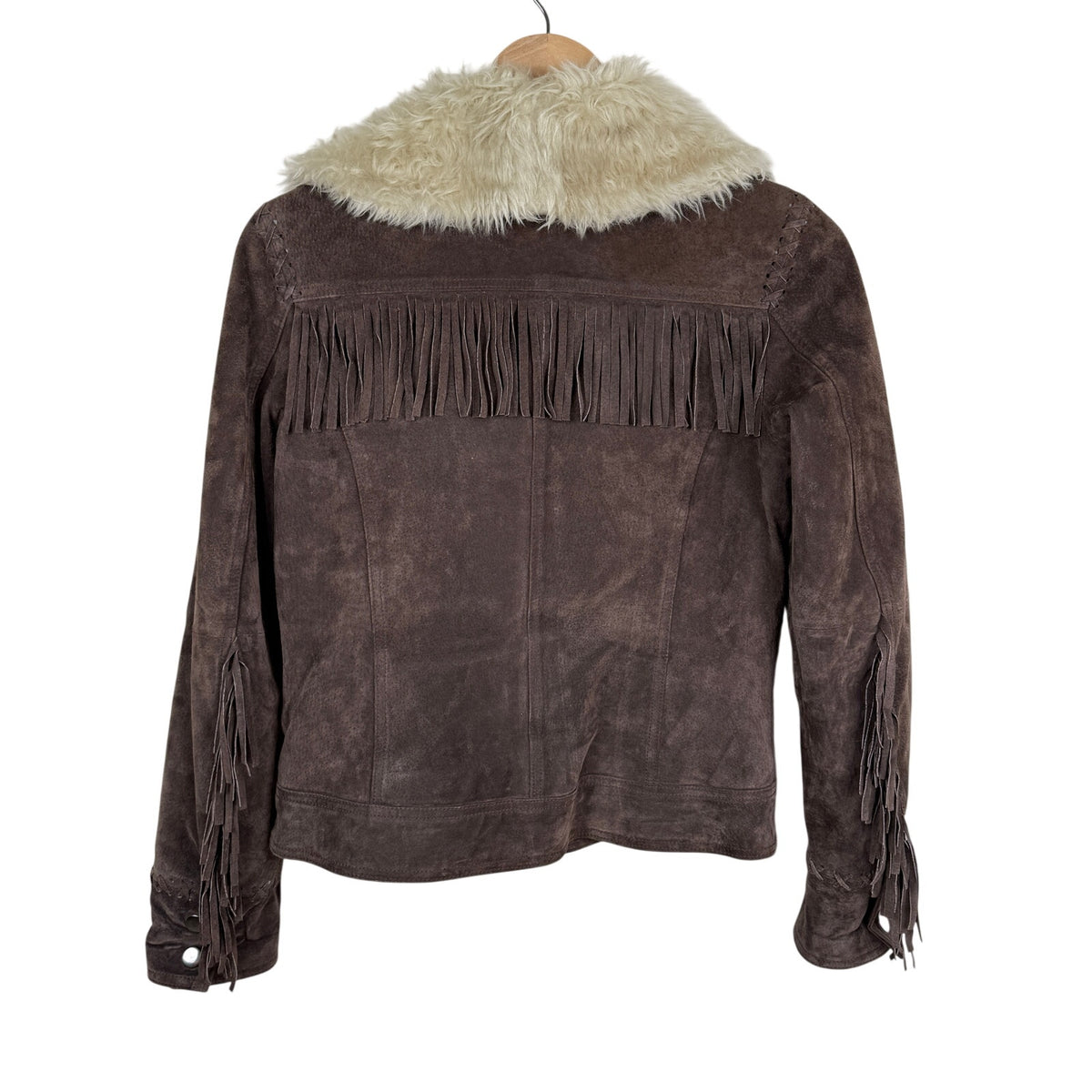 Collection Brown Leather Fringe Jacket