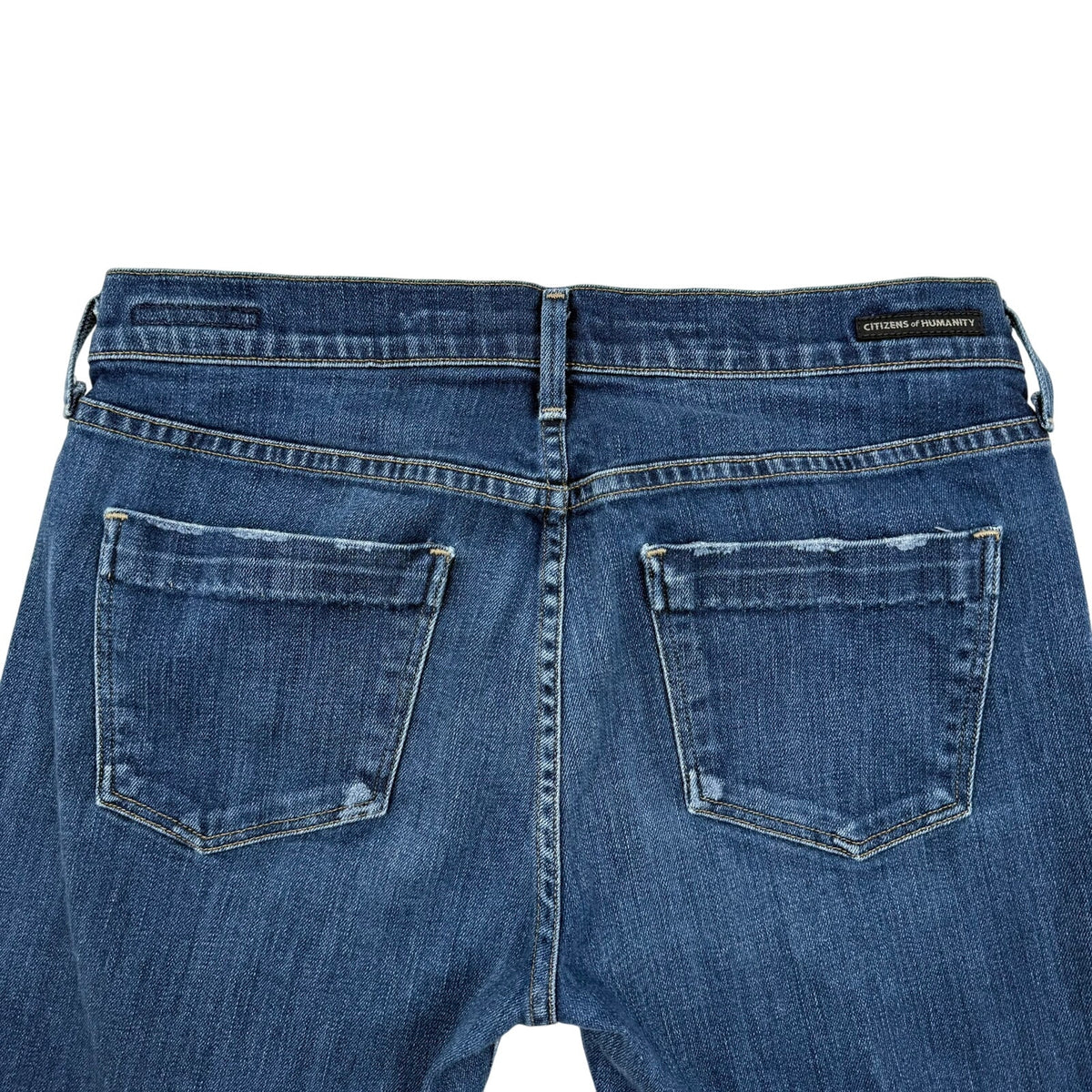 Citizens of Humanity Dani Cropped Straight Leg Jeans Cuffed Blue Denim Womens 29