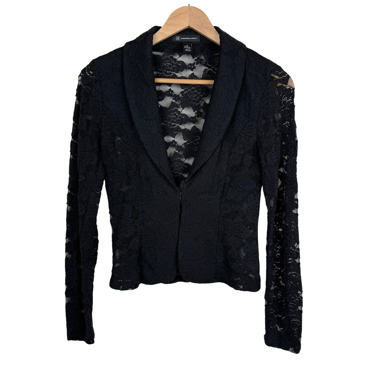 INC International Concepts Black Lace Fitted Blazer
