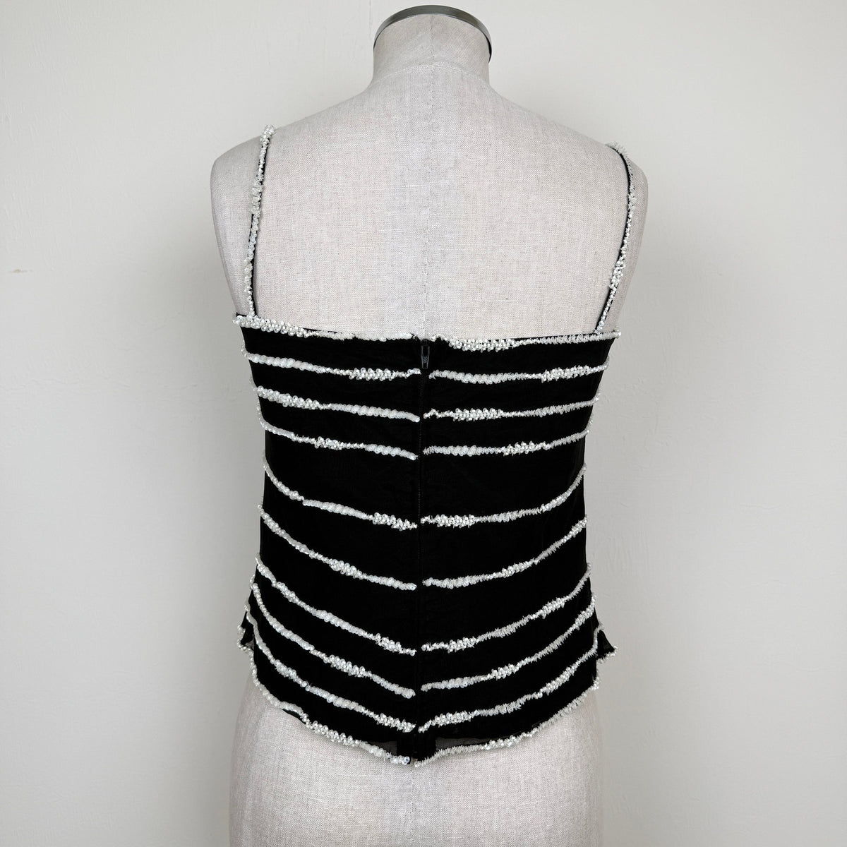 Gianfranco Ferré Studio Silk Beaded Cami Vintage 90s Archival Going Out Top Sz44