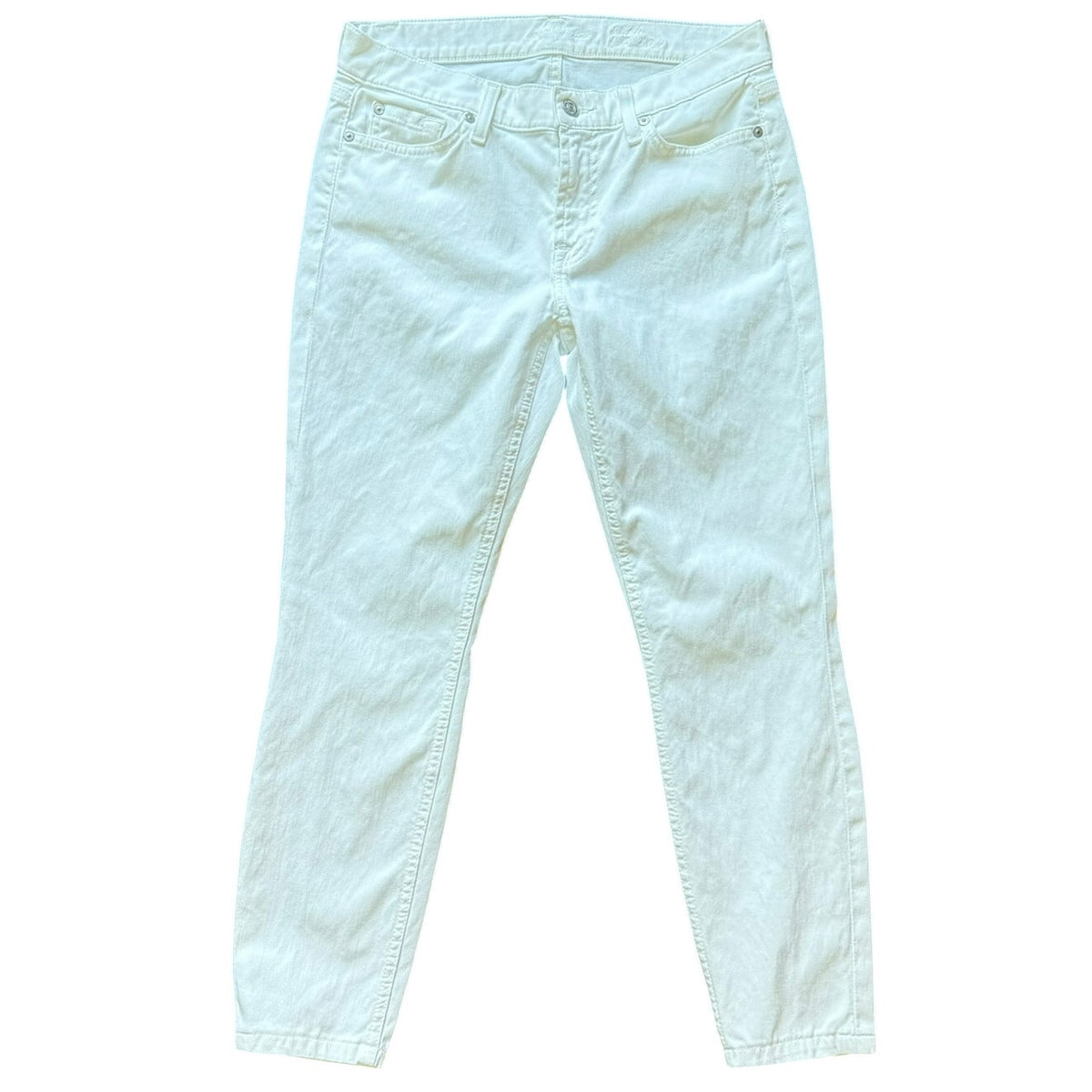 7 For All Mankind White Cropped Low Rise Jeans Women’s Size 29