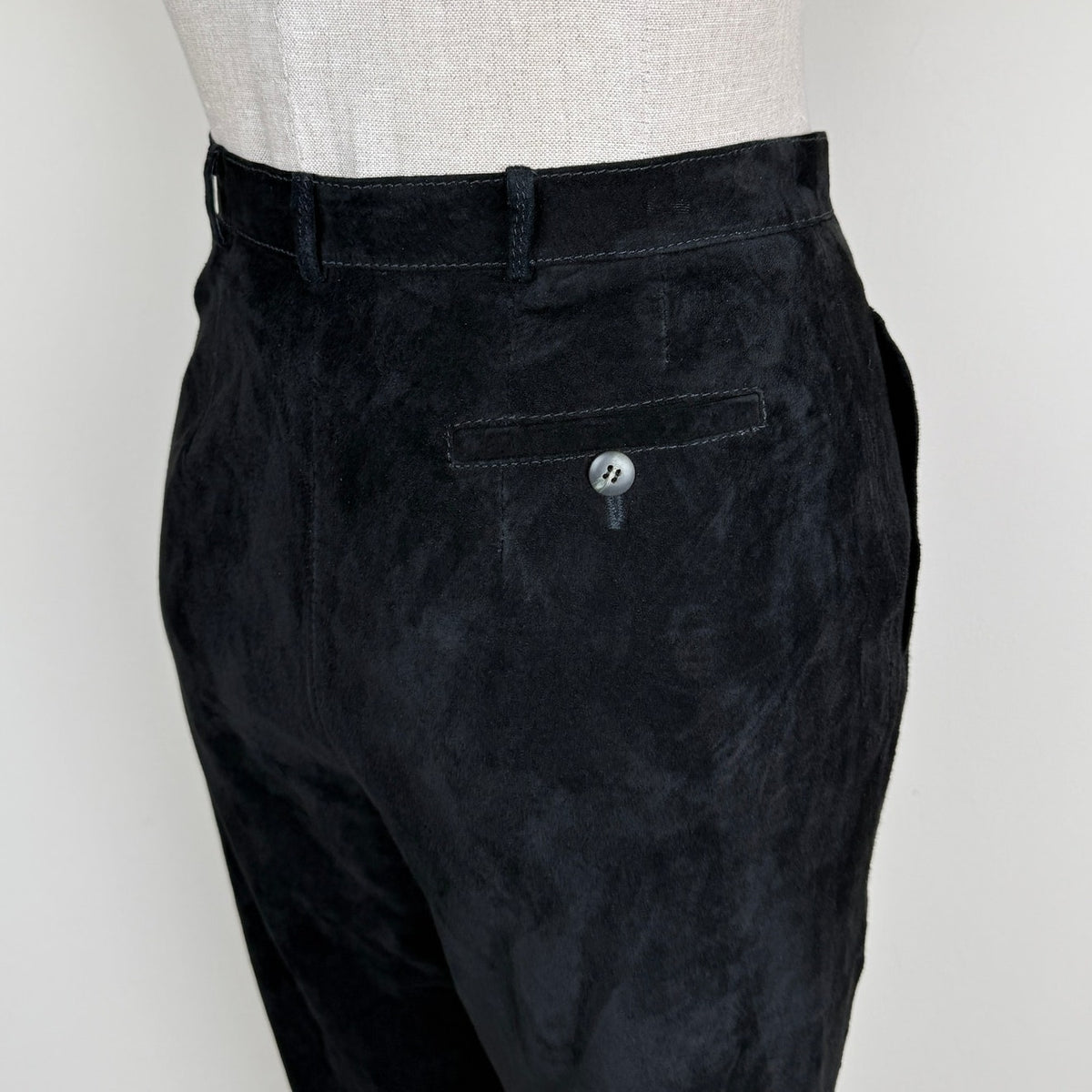 The Eagle's Eye Black Suede Leather Pants