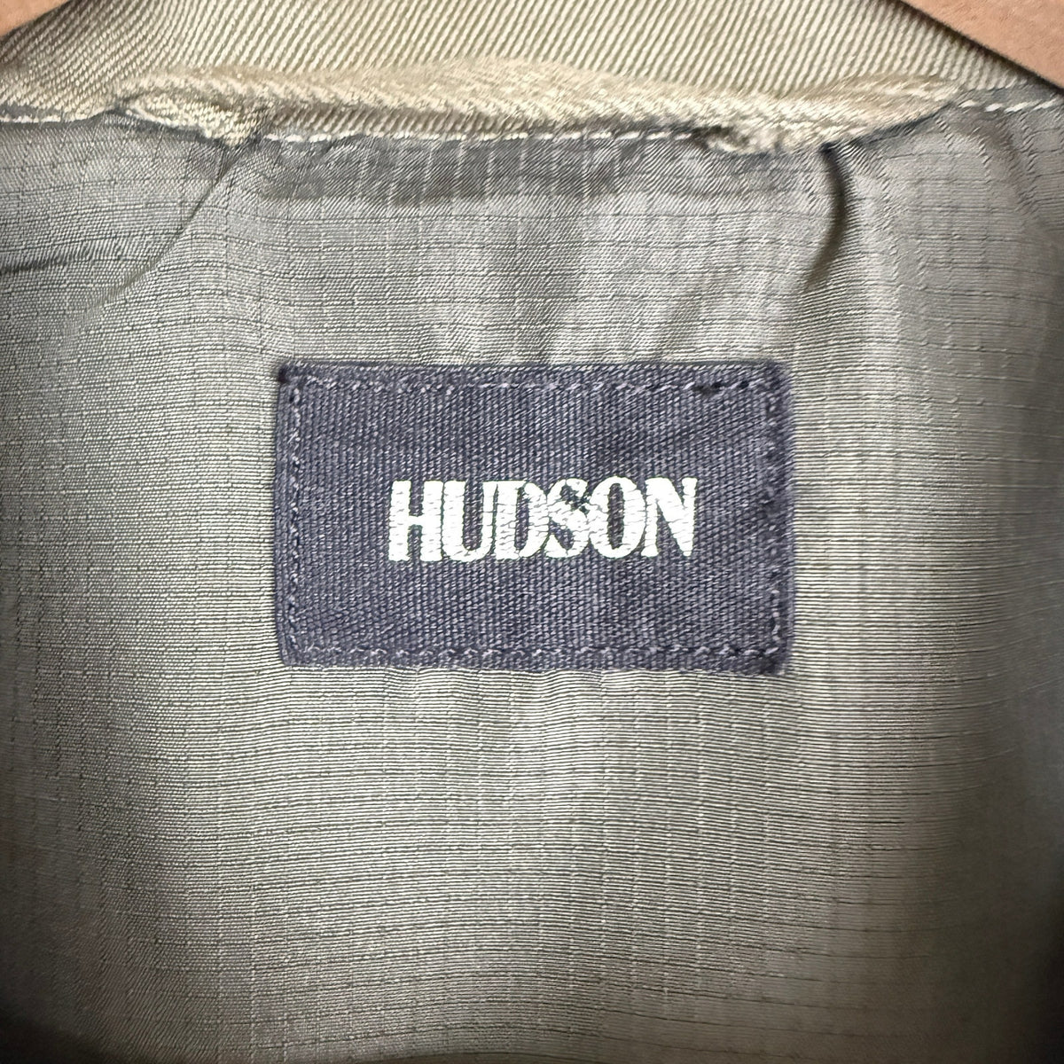 Hudson Military Jacket Distressed Paint Army Olive Workwear Regular Fit SM