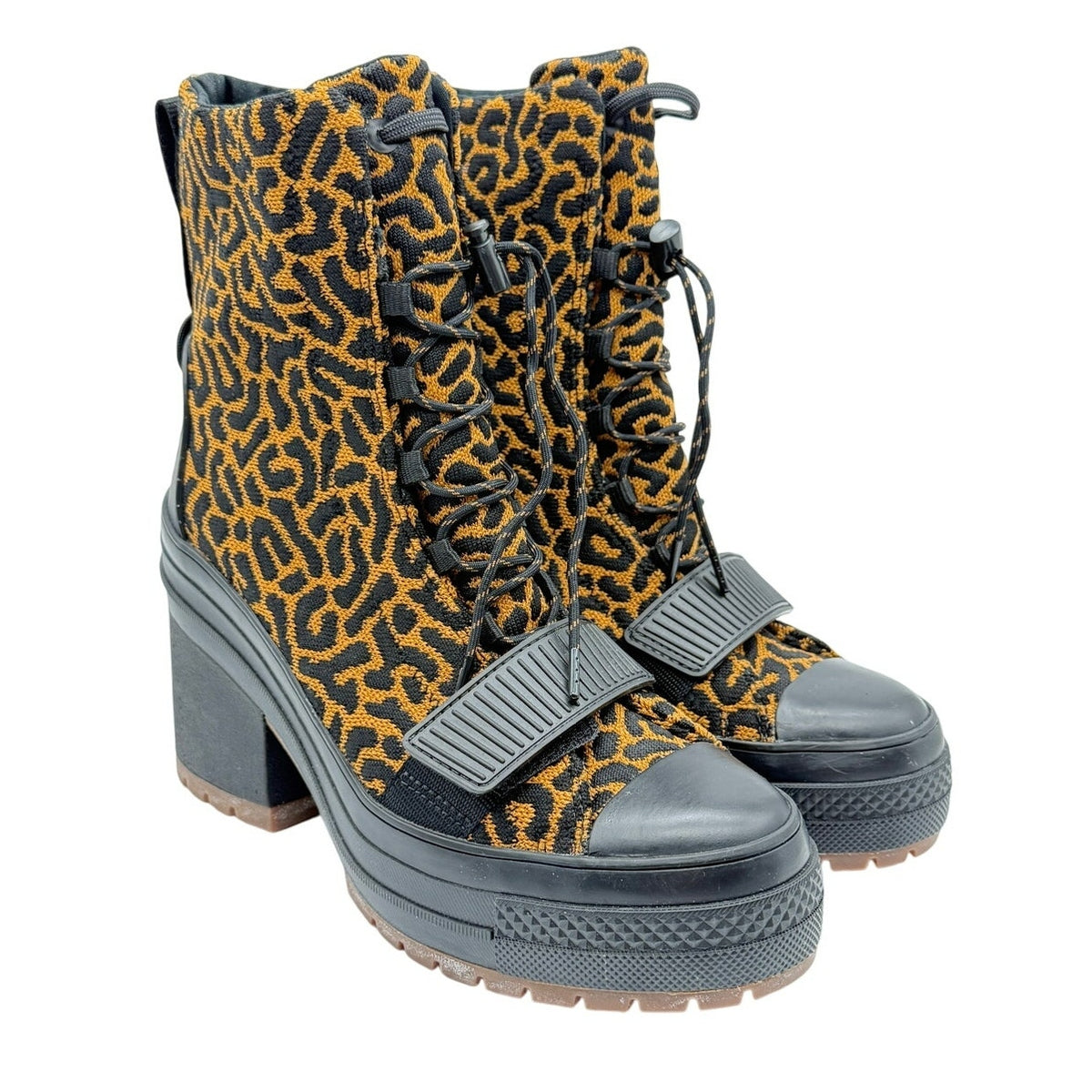 Converse Chuck Taylor Leopard Platform Heeled Boots Women’s 8.5 Y2K