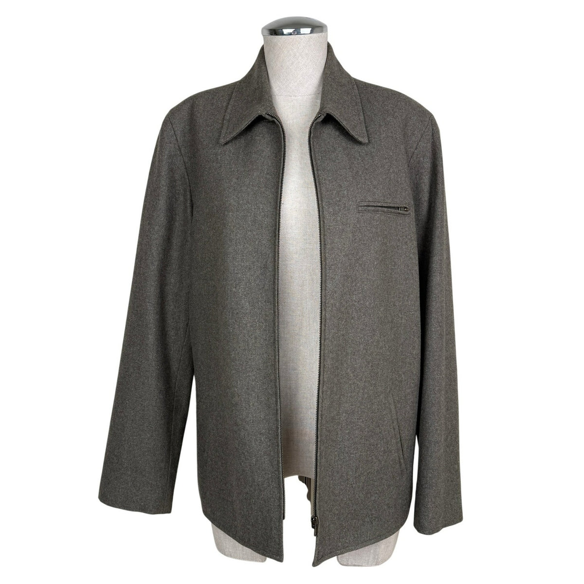 Evan Picone Wool Blend Zip Front Jacket