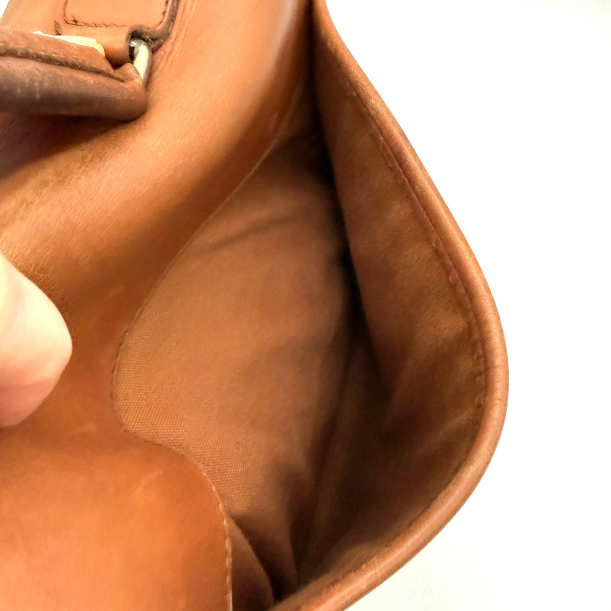 Vintage Georgetown Leather Design Crossbody Bag Tan Brown Leather Satchel 90s