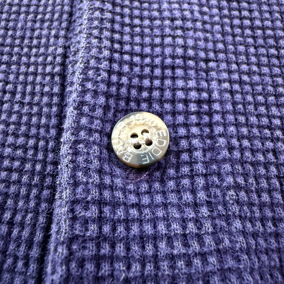 Eddie Bauer Henley Thermal Shirt 100% Cotton Purple M Tall Vintage 90s USA Made