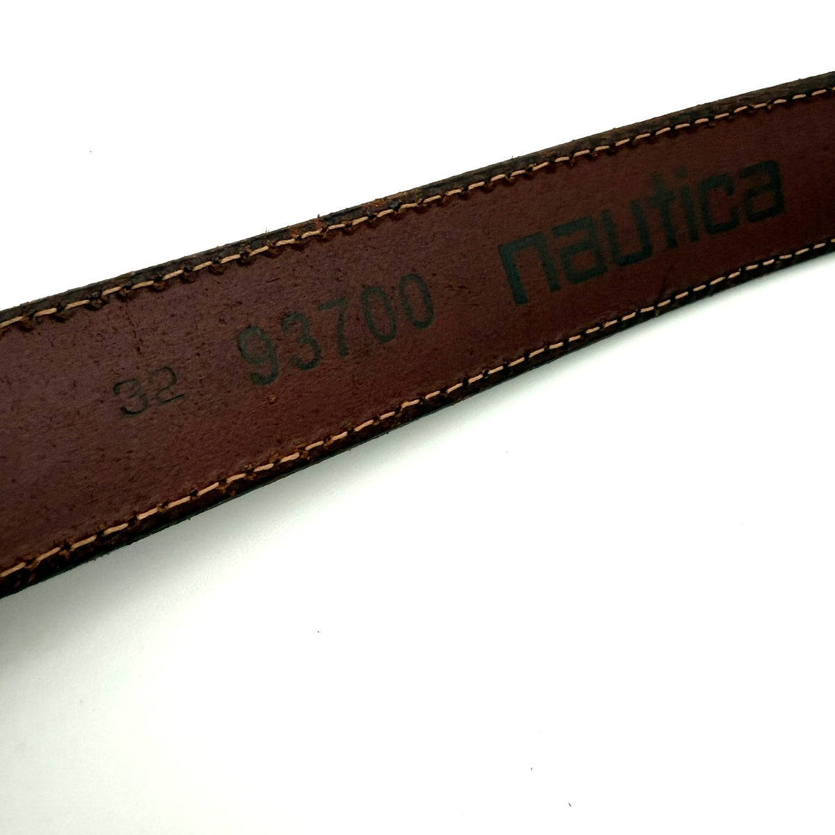 Nautica Leather Belt Brown Size 32 Made in Italy Vintage 90s Y2K Preppy Coastal