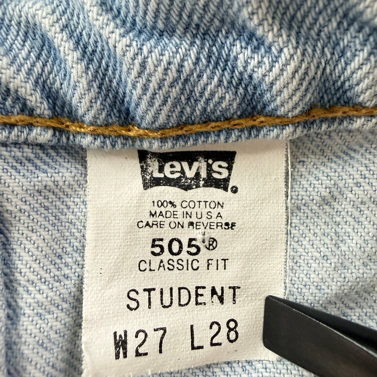 Vintage Levi's 505 Jeans Orange Tab USA Classic Fit W27 L28 90s Light Wash