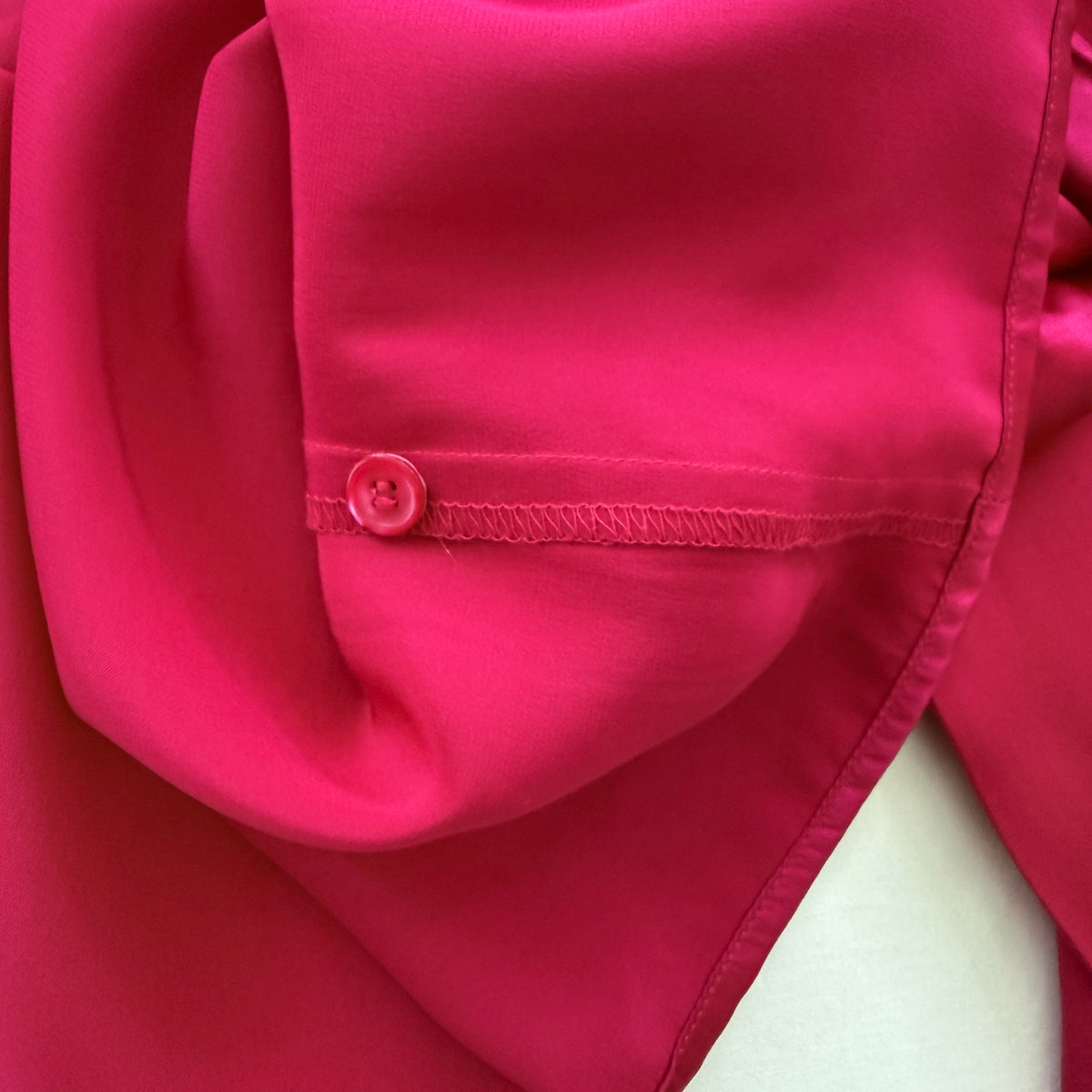 Talbots Vintage Silk Blouse Pink Satin Pintuck Button Down Petite 6 1980s