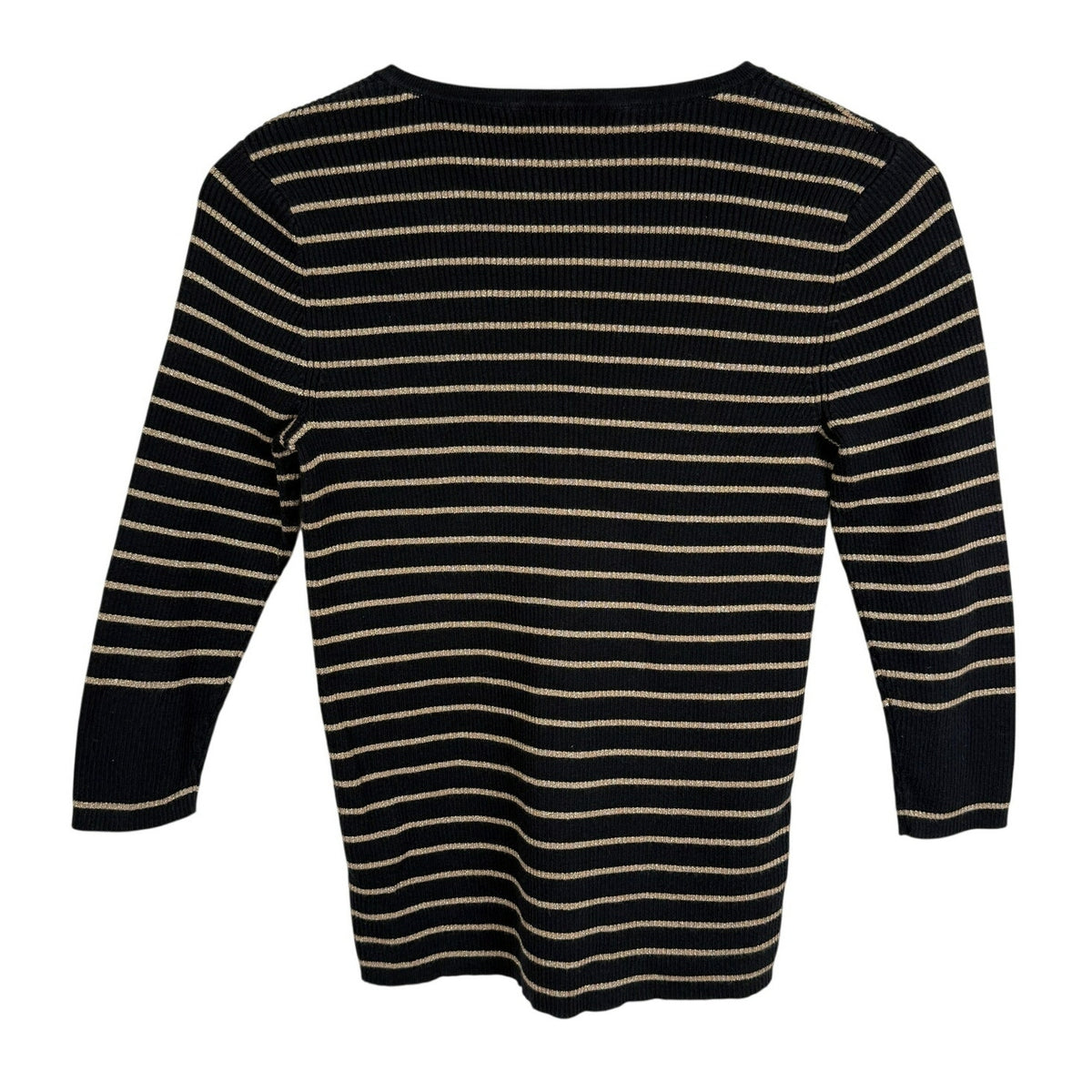 Lauren Ralph Lauren Black & Gold Metallic Stripe Sweater