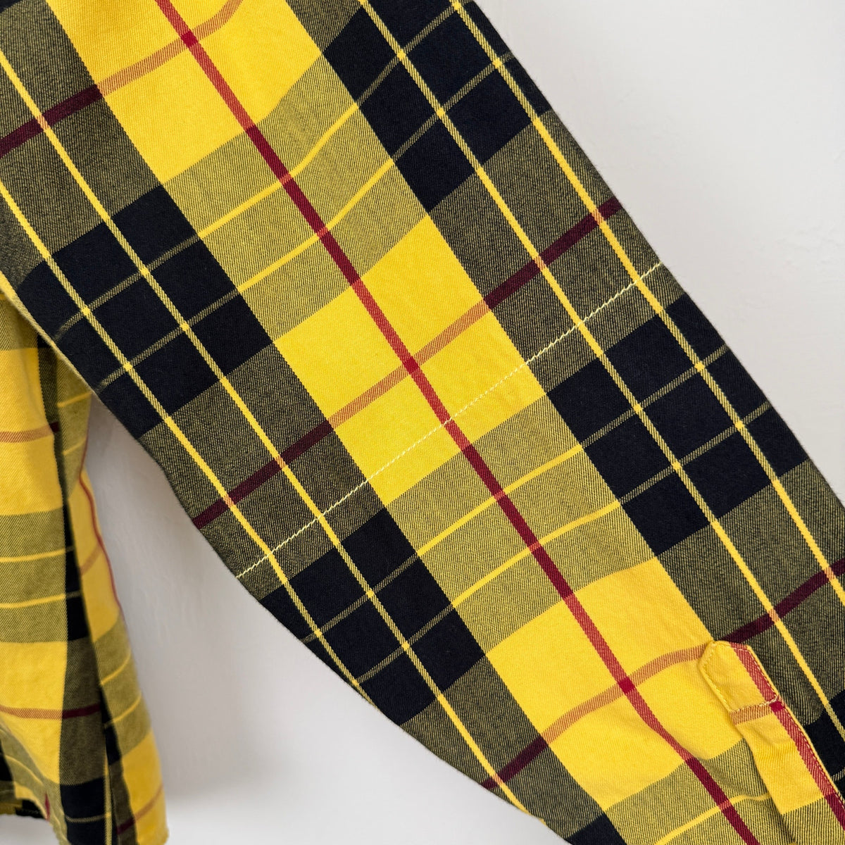 Tommy Hilfiger Jeans Yellow Black Plaid Cotton Shirt Utility Y2K Streetwear Vtg