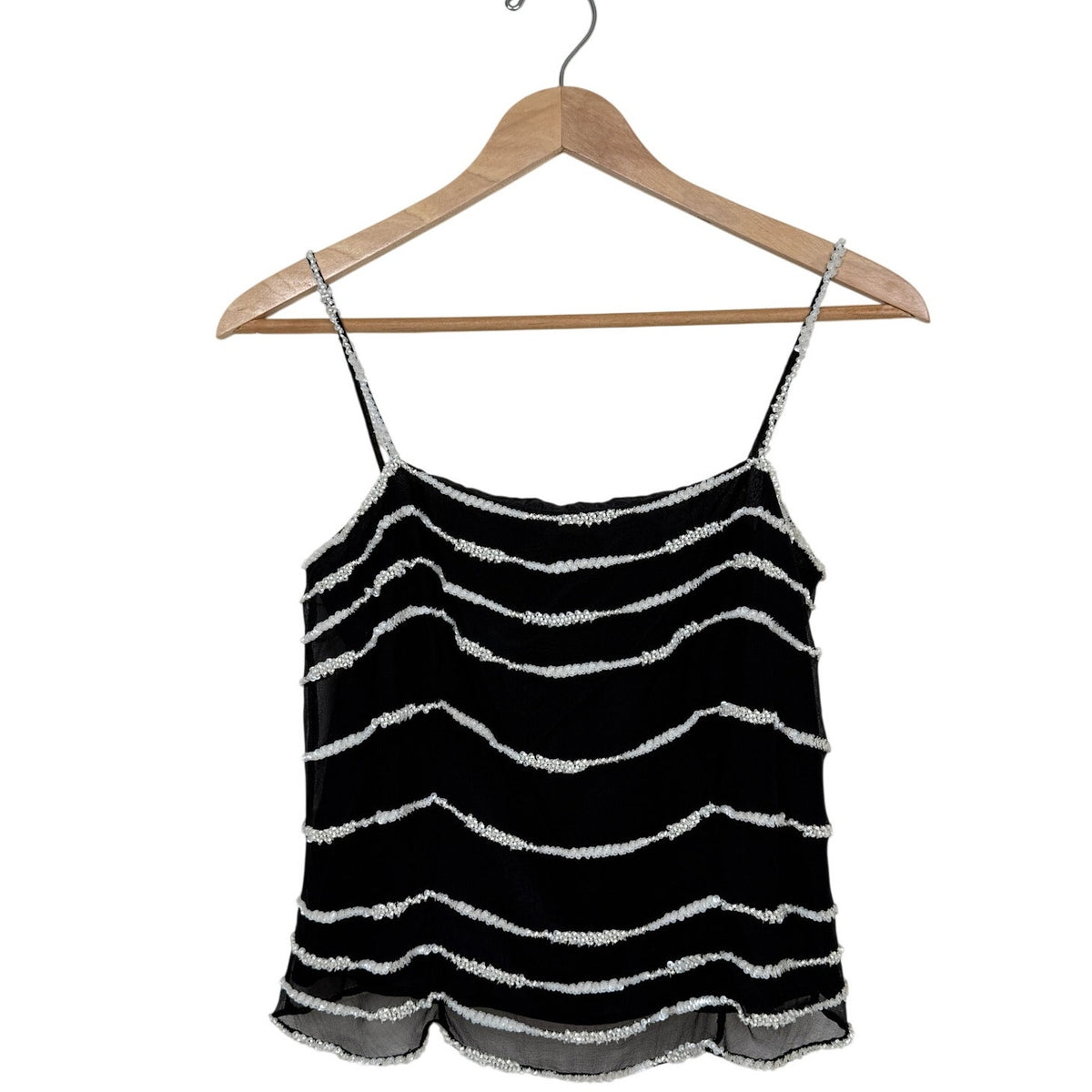 Gianfranco Ferré Studio Silk Beaded Cami Vintage 90s Archival Going Out Top Sz44