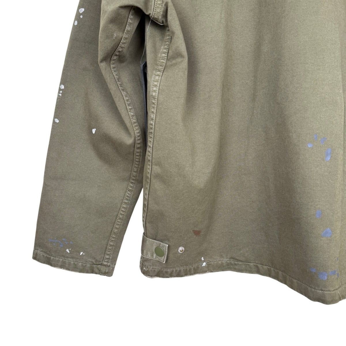 Hudson Military Jacket Distressed Paint Army Olive Workwear Regular Fit SM