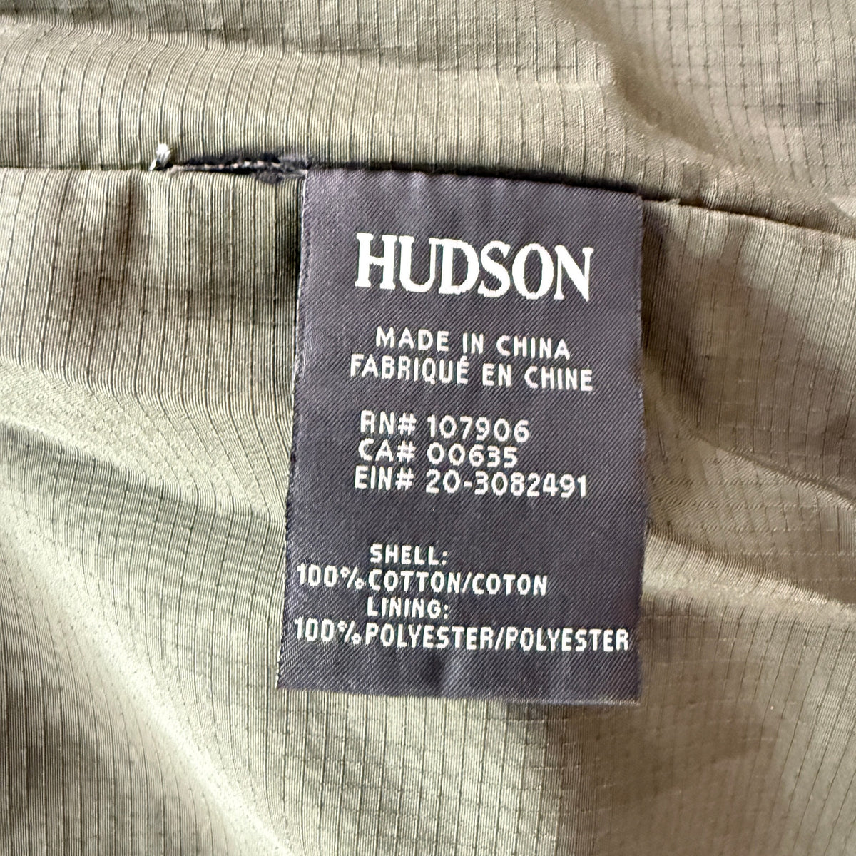 Hudson Military Jacket Distressed Paint Army Olive Workwear Regular Fit SM