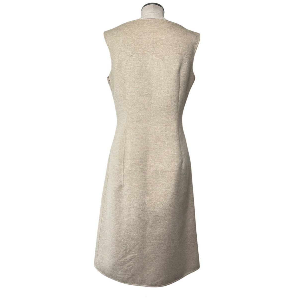Jil Sander Wool Angora Cashgora Sheath Dress Oatmeal Minimalist Sz IT 38