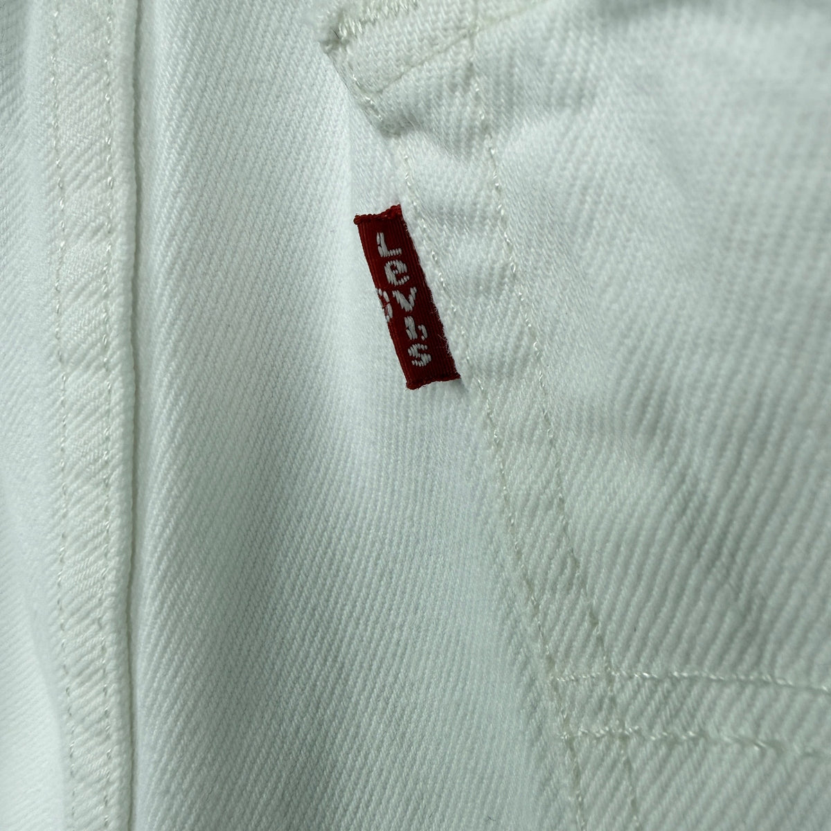 Levi's 501 Original Jeans White Cotton Straight Leg Button Fly 31x30