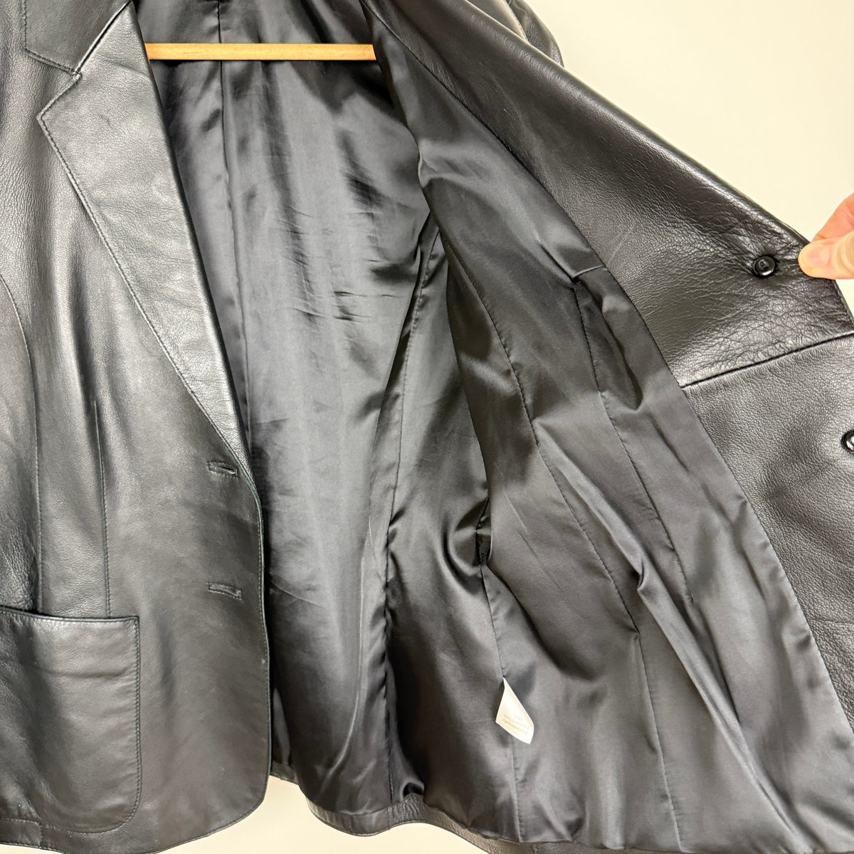 Caslon Black Lambskin Leather Blazer