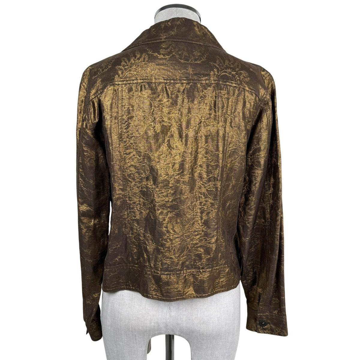 Chico's Metallic Silk Linen Blazer