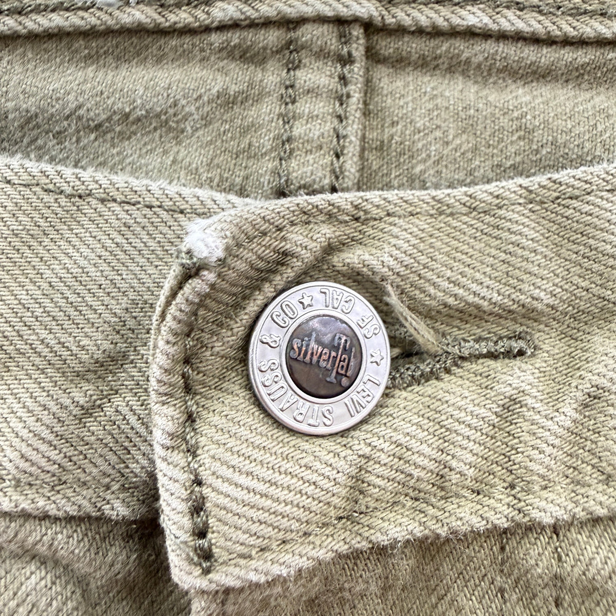 Levi's SilverTab Loose Jeans W32 L30 Khaki Olive Baggy Cotton Denim 90s Style