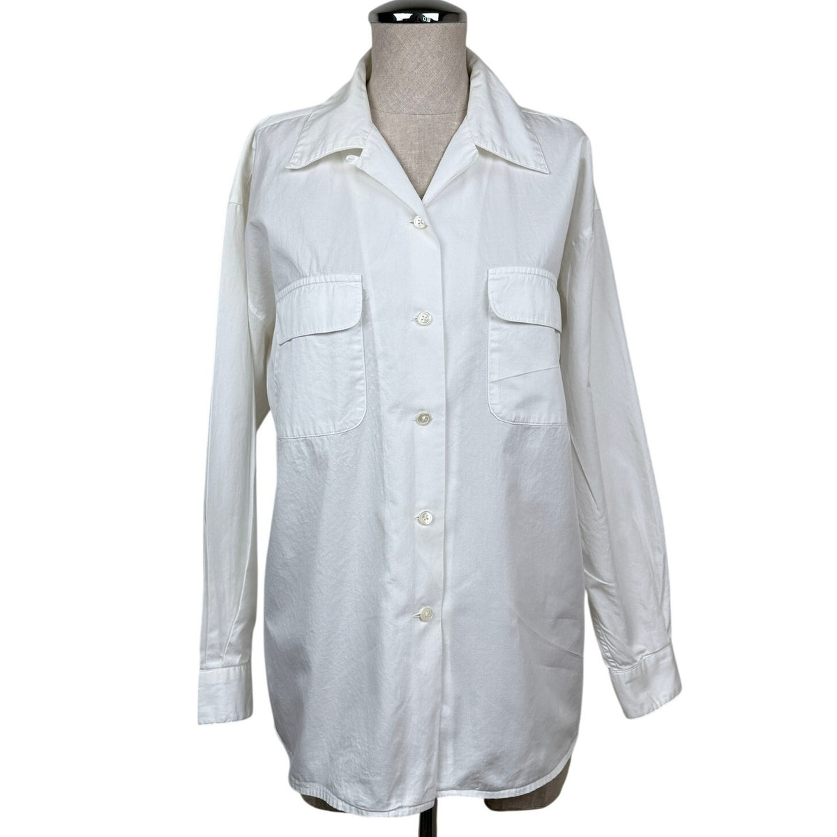 Vintage Gap Cotton Button Down Shirt White Medium 90s Minimal Utility Workwear