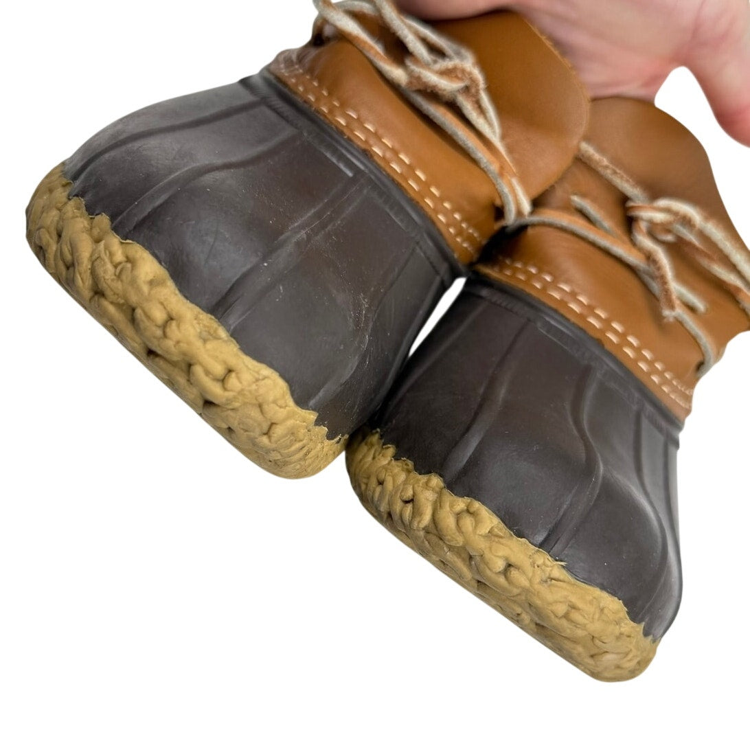 L.L. Bean Duck Bean Boots Made in Maine USA Brown Shoes Womens 7 Winter